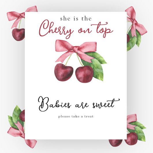 Cherry boog baby shower Baby's zijn zoet Poster