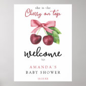 Cherry boog welkom baby shower feest poster (Voorkant)