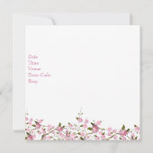 Cherry Bossom 21st Elegant Birthday Party White Kaart (Achterkant)