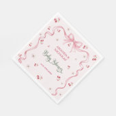 Cherry Bow Baby shower Servet (Hoek)