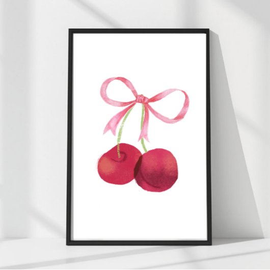 Cherry & Bow – Œuvre d'art murale, Affiche 60 x 90