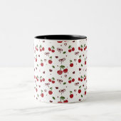 Cherry & Bow Pattern Coffee Mug Tweekleurige Koffiemok (Center)