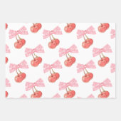 Cherry Bows Wrapping Paper Sheet Set van 3 (Voorkant 3)