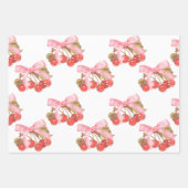 Cherry Bows Wrapping Paper Sheet Set van 3 (Voorkant)