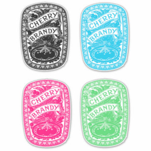 Cherry Brandy Lables Booze Alcohol art Sticker