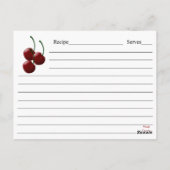 Cherry Bunch Recipe-kaarten Briefkaart (Achterkant)