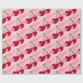 Cherry cadeau wrap rood en roze cadeaupapier (Vlak)