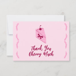 Cherry Cake Roze Ruffle Bruiloftsontvangst Bedankkaart