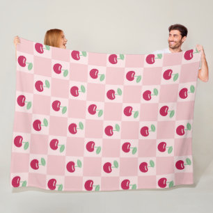 Cherry Checkerboard Delight Fleece Deken