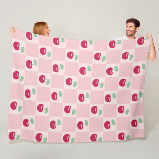 Cherry Checkerboard Delight Fleece Deken