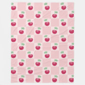 Cherry Checkerboard Delight Fleece Deken (Voorkant)