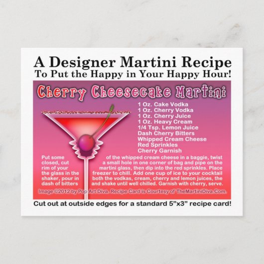 Cherry Cheesecake Martini Recipe Briefkaart (Voorkant)