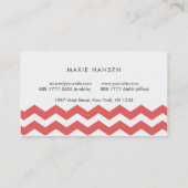 Cherry Chevron Motif Carte de visite moderne (Dos)