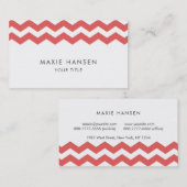 Cherry Chevron Pattern Modern Visitekaartje (Voorkant / Achterkant)