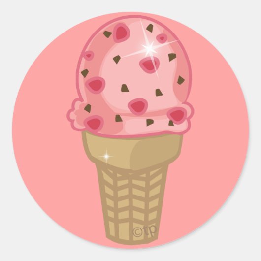 Cherry Chocolate Chip Ronde Sticker (Voorkant)