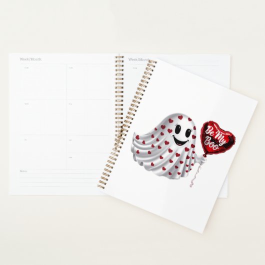 Cherry Coded Valentine's Day Planner personnalisé (Devant avec enveloppe)