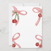 Cherry Coquette Bows Baby shower Invitation (Dos)