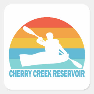 Cherry Creek Reservoir Colorado Kayak Vierkante Sticker