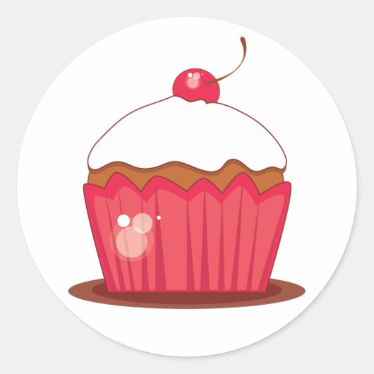 Cherry Cupcake Coordinating Envelope Seals Ronde Sticker (Voorkant)