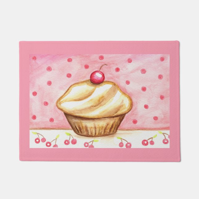 Cherry Cupcake Doormat  Deurmat (Voorkant)