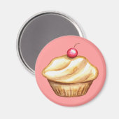 Cherry Cupcake Magnet Magneet (Voorkant / Achterkant)