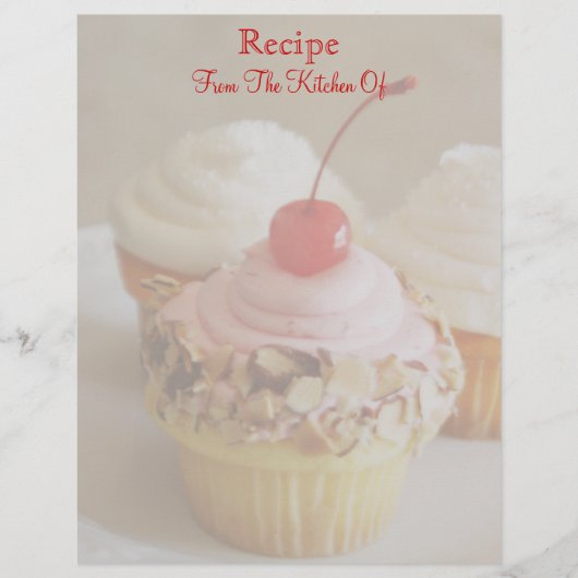 Cherry Cupcake Recipe Letterhead (Voorkant)