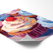 Cherry Cupcakes Happy Birthday Painting Poster (Hoek)