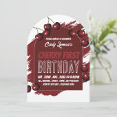 Cherry Design, Cherry First Birthday Invitation (Debout devant)