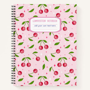 Cherry Disco Ball Pattern Composition Notitieboek
