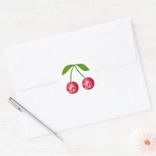Cherry Disco Ball Ronde Sticker