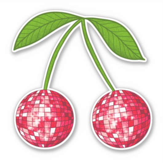 Cherry Disco Ball Sticker (Voorkant)