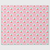 Cherry Dot Pattern – Retro Fruit Gift & Decor Cadeaupapier (Vlak)