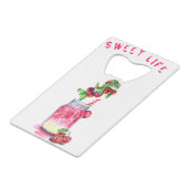 Cherry Drink Bottle Opener - Aangepaste tekst Kredietkaart Flessenopener (Voorkant Gekanteld)
