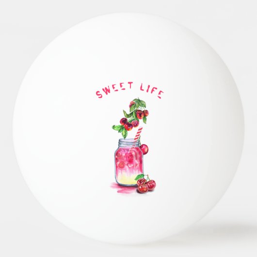 Cherry Drink Ping Pong Ball - Aangepaste tekst (Voorkant)