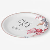 Cherry Eerste Roze Bow Coquette 1e Verjaardag Papieren Bordje (Gekanteld)