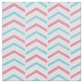 Cherry en Blue Faded Chevron Pattern Stof (Close Up)