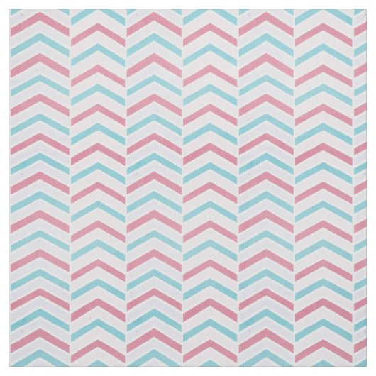 Cherry en Blue Faded Chevron Pattern Stof (Swatch)
