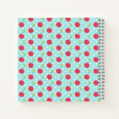 Cherry en Blue Polka Dot Pattern gepersonaliseerd Notitieboek (Achterkant)
