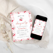 Cherry En Haut Invitation Anniversaire