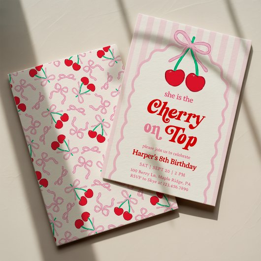 Cherry en haut Invitation d'anniversaire