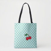 Cherry En vichy Retro Beach Sac fourre-tout de voy (Devant)