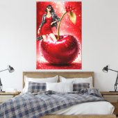 Cherry Fashion Illustration Wall Art Print (Insitu (Slaapkamer))