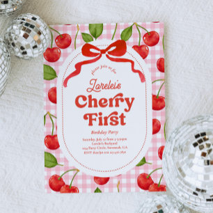 Cherry First Birthday Invitation