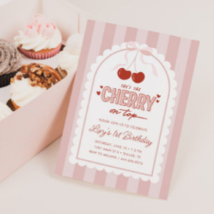 Cherry First Coquette Meisjes 1e verjaardag Kaart