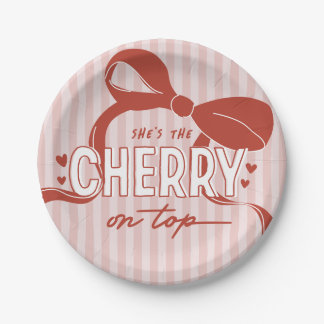 Cherry First Coquette Meisjes 1e verjaardag Papieren Bordje