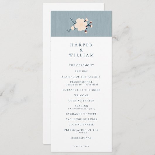 Cherry fleur japandi programme de mariage (Devant / Derrière)