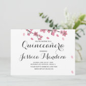 Cherry Floral Tree Quinceañera Sweet 15 Invitation (Debout devant)