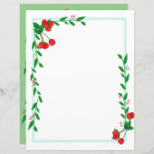 Cherry Framed Briefpapier (Voorkant / Achterkant)