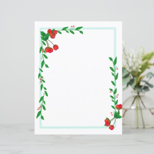 Cherry Framed Briefpapier (Staand voorkant)