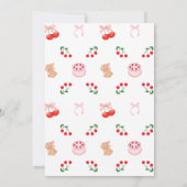 Cherry Fruit Eerste 1e verjaardag Uitnodiging (Achterkant)